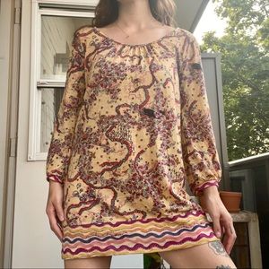 Tsumori Chisato Cotton Printed Long Sleeve Dress